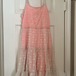 Zunie Pink and White Casual Kids Dress